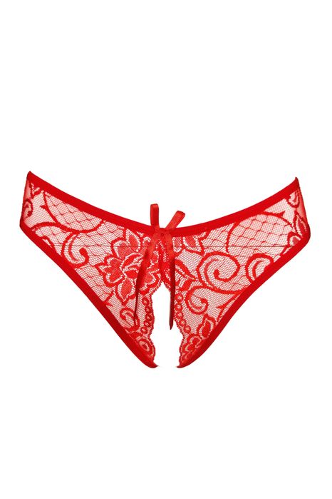 Chiloti Open Crotch cu Broderie Florala, Marime S, diverse culori