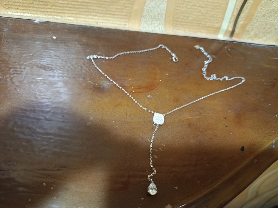 Серебряная цепочка с фианитом