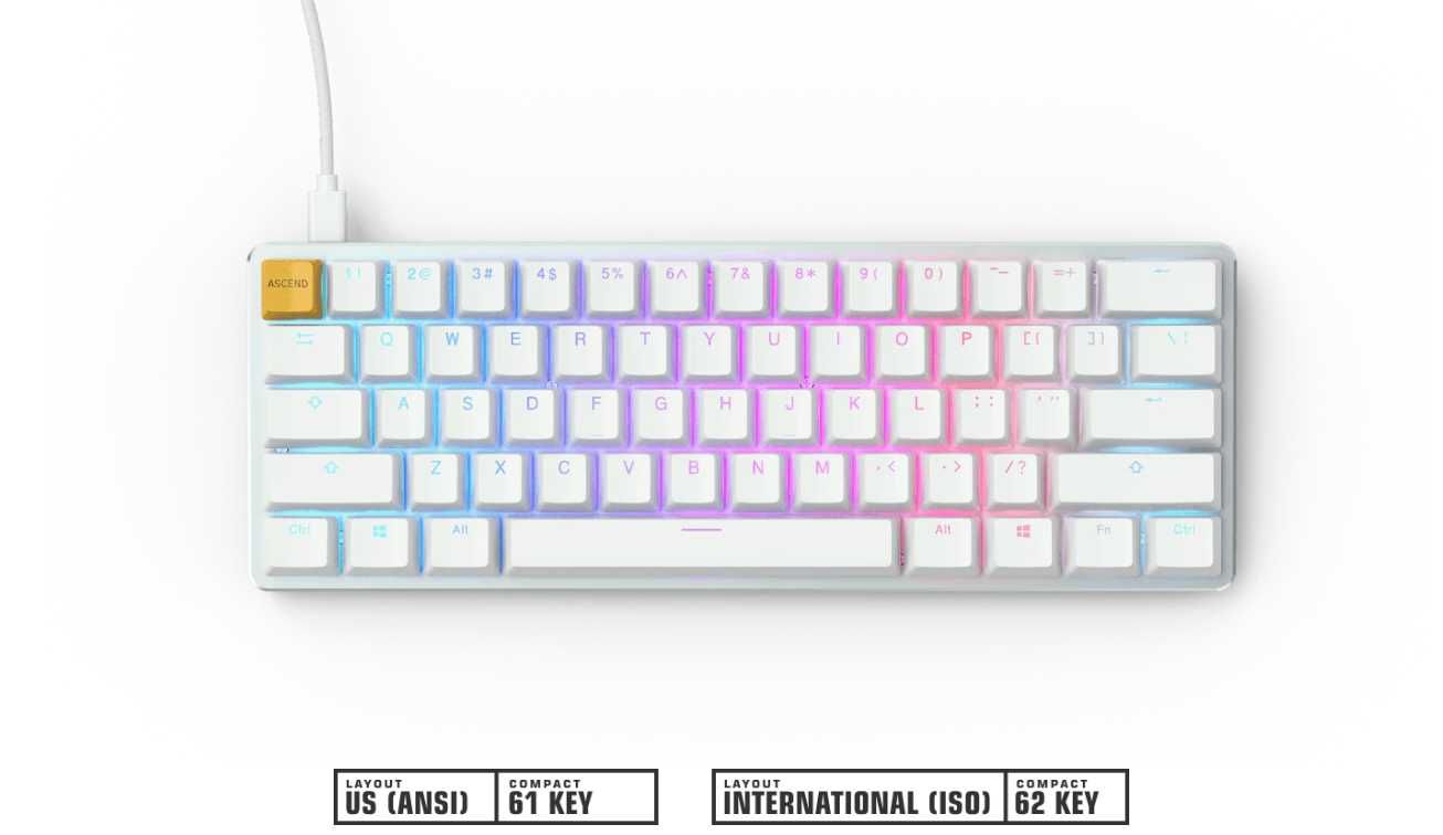 Клавиатура Glorious White Ice GMMK RGB Compact