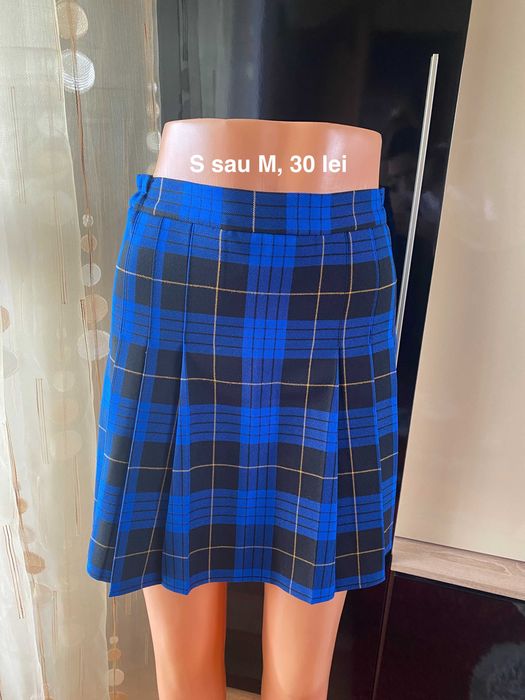 Lot fusta mini sau midi marime S sau M carouri pliuri femei dantela
