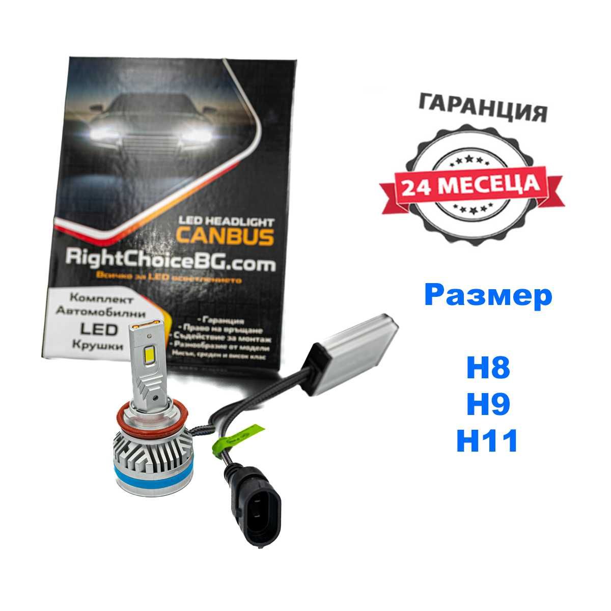 Гаранция 24м! LED F5 120W диодни крушки H7 H1 H4 H1 HB4 H11 лед canbus