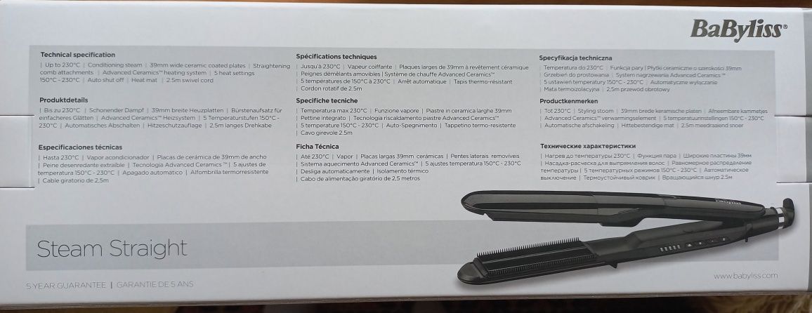 Преса за коса с пара BaByliss Steam Straight ST492E