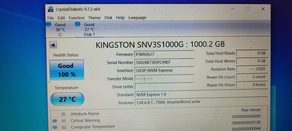 SSD Kingston NV3 de 1TB PCI Express 4.0 ,nou , zero ore