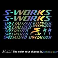Set colala 14 stikere Specialized S-WORKS reflectorizante cameleon