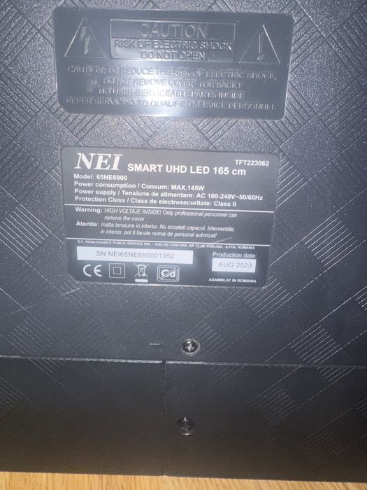 SUPER OFERTĂ BLACK FRIDAY! Televizor NEI Smart UHD LED 65” (165 cm)