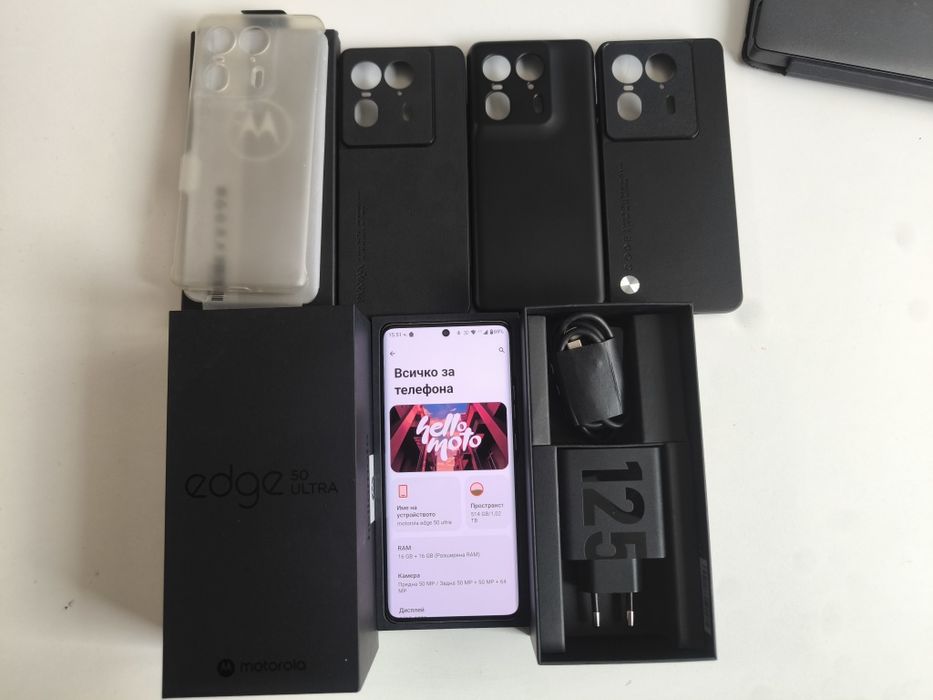 Motorola Edge 50 Ultra/16-1тб/,перфектна,комплект+кейсове.