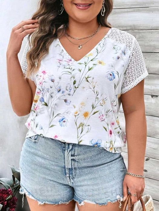 Дамска блуза с къс ръкав от SHEIN 1XL