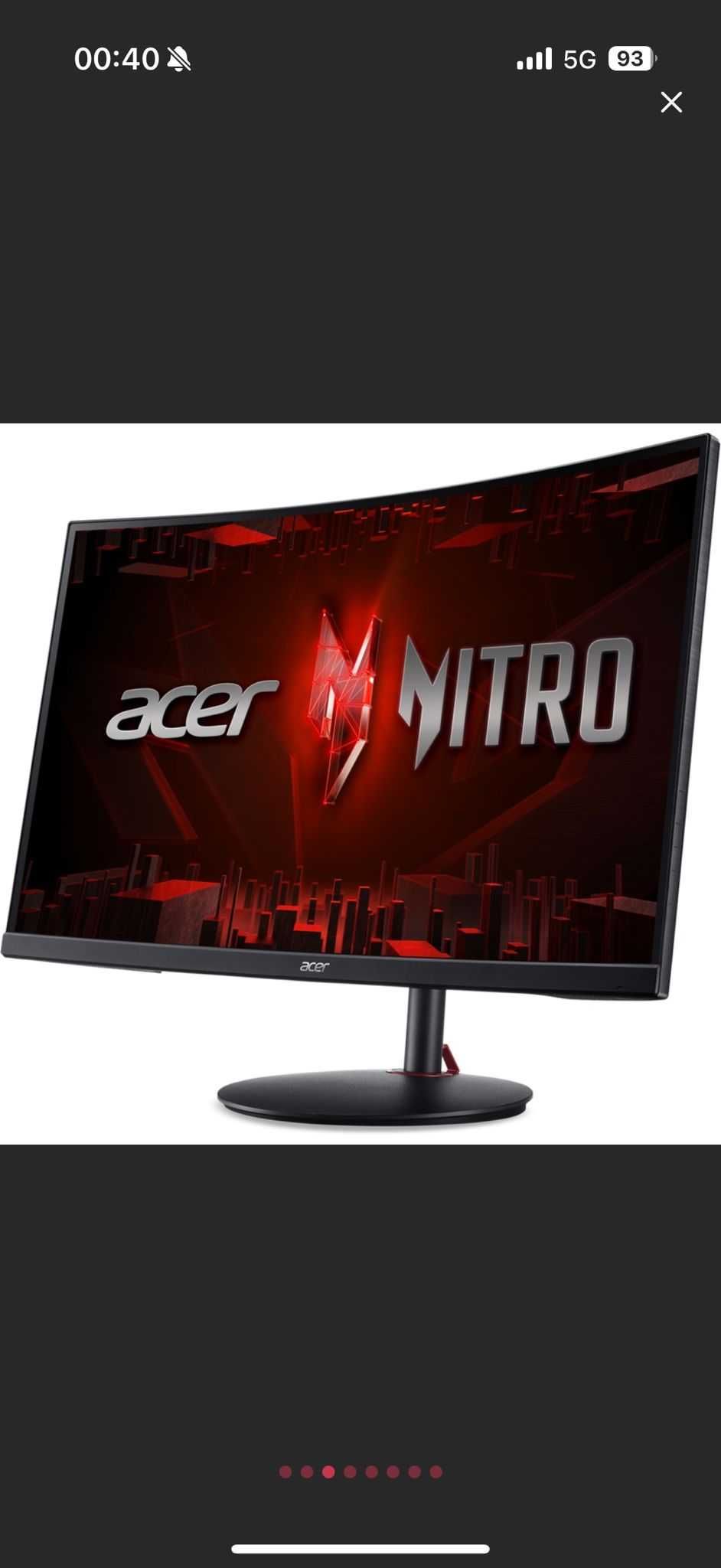Monitor Curbat 2K Acer 180 hz cu garantie