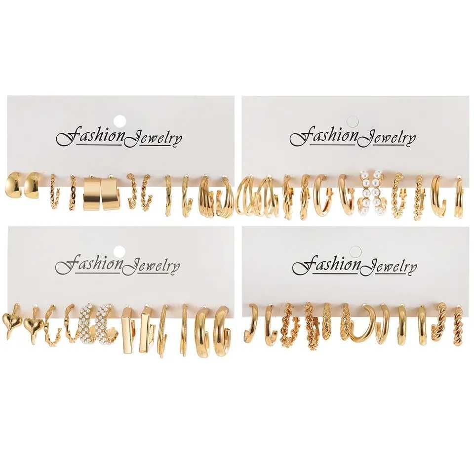 Seturi cercei diferite modele auriu/perle
