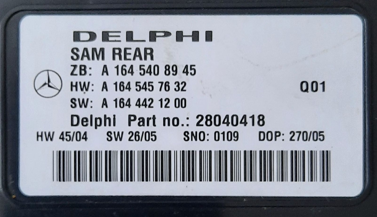 Mercedes SAM REAR Electronic control unit by DELPHI