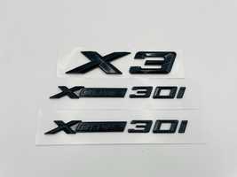 Set embleme compatibile BMW X3 x-drive 30i negru