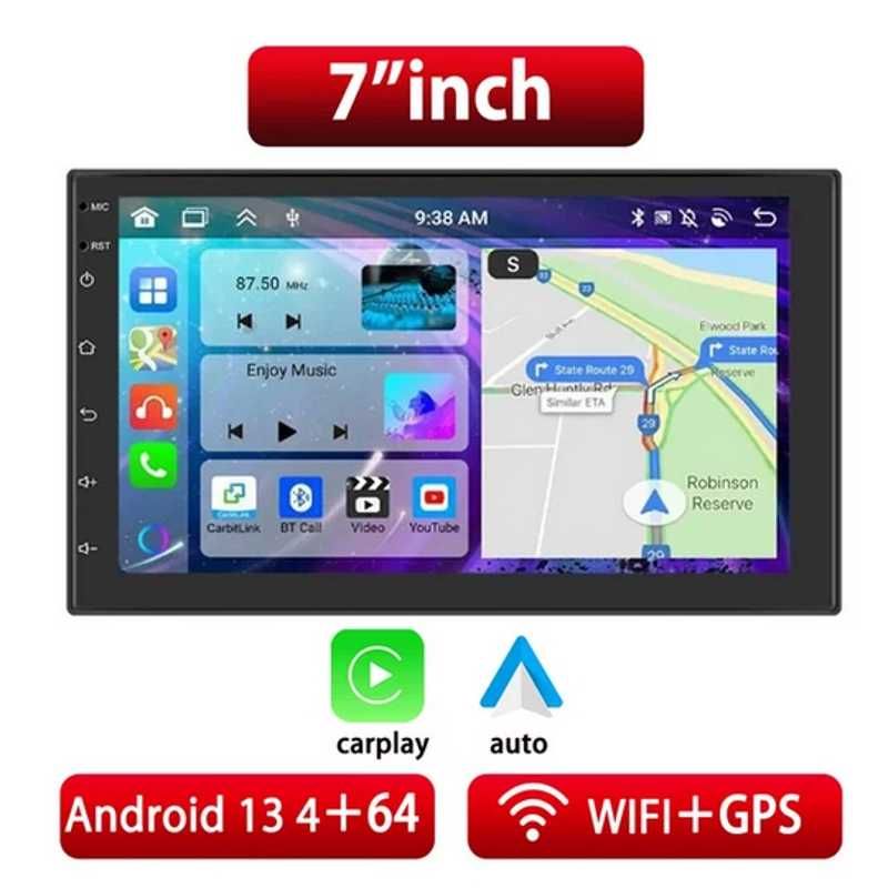 7” 2-DIN мултимедия с Android 13   64GB ROM  RAM 4GB