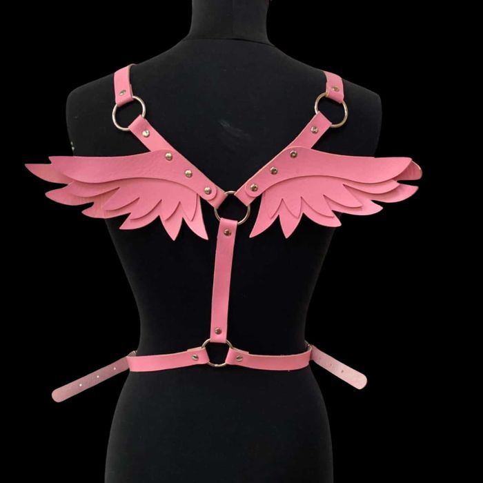 Кожен колан харнес нашийник, халки и катарами, сексуално облекло,