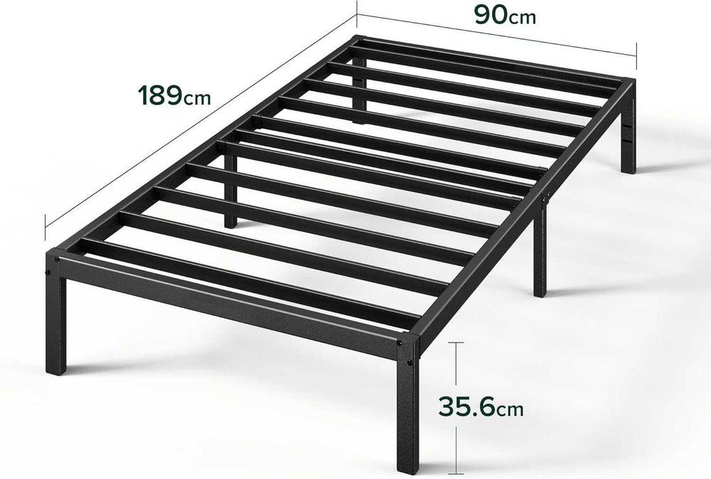 Cadru pat metalic 1 persoana ZINUS 90lx190Lx35H cm, REDUS de la 550RON