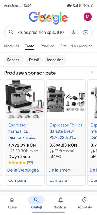 Aparat de cafea krups nou în cutie adus din Germania