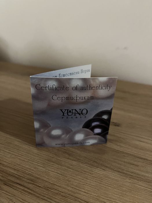 Ново Yuno pearls КОЛИЕ С БЕЛИ ПЕРЛИ 8-9мм фасетирани топчета 43см+5см