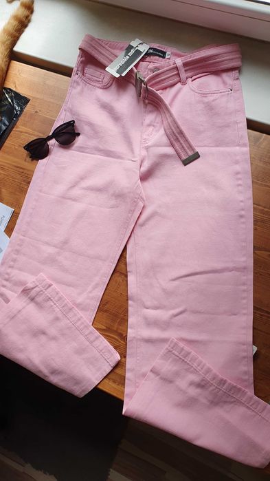 Розов панталон - Нов - широки крачоли - S/38