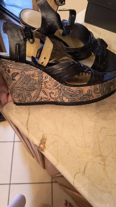 Sandale negre Nine West din piele naturala