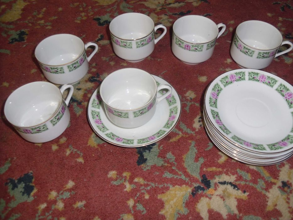 set cesti cu farfurie  portelan