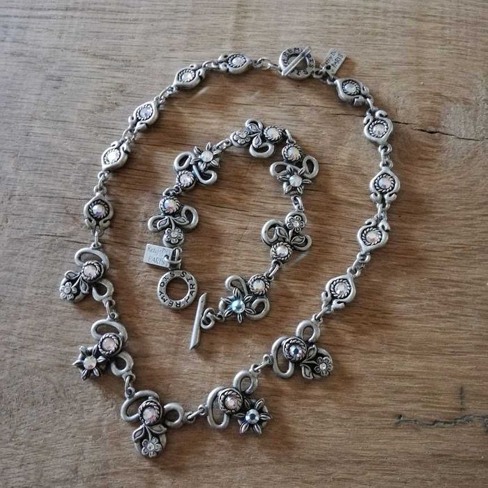 set colier si bratara vintage Remy dis Paris cu strasuri