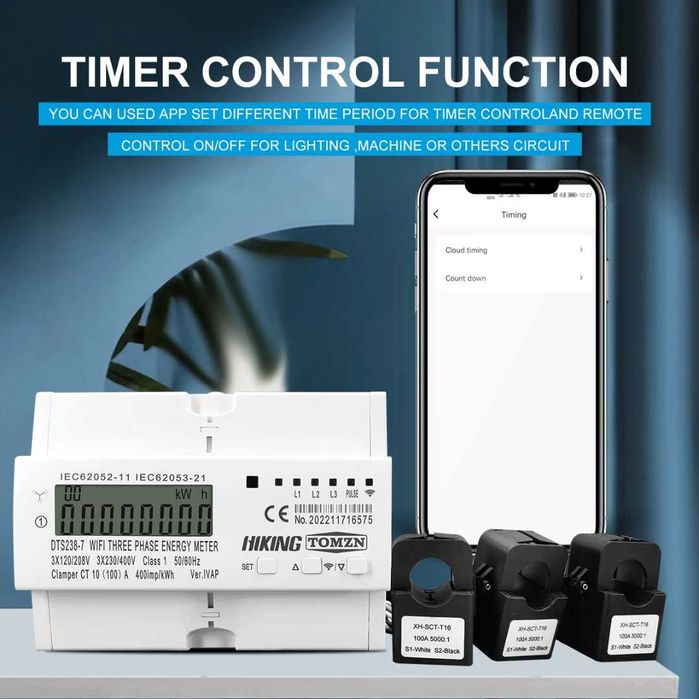 100A TUYA WIFI трифазен двупосочен електромер