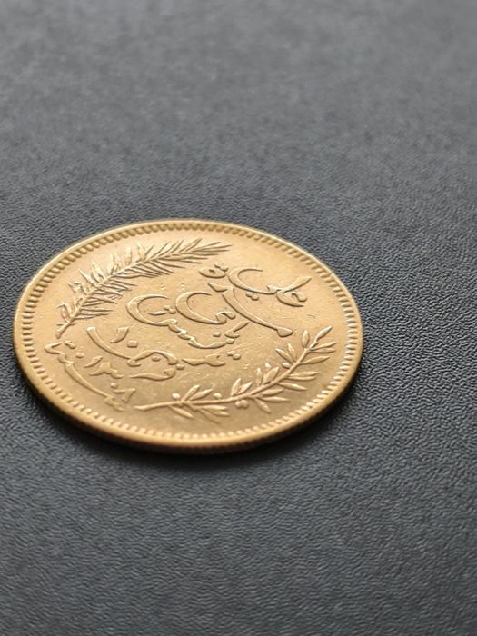 10 франка 1891 год, Тунис,Али бей, злато 3.23 гр,900/1000 (21.6 карата