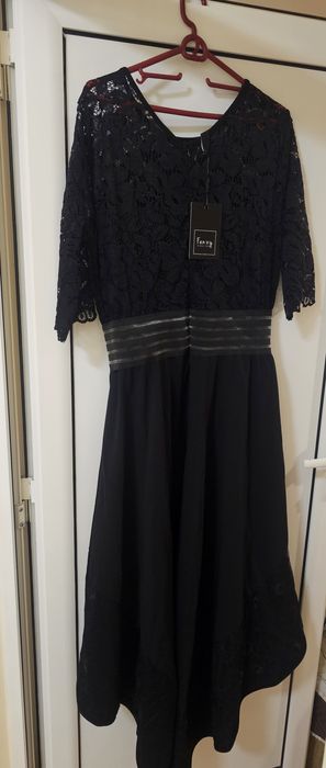 Нова дълга черна рокля Bianca