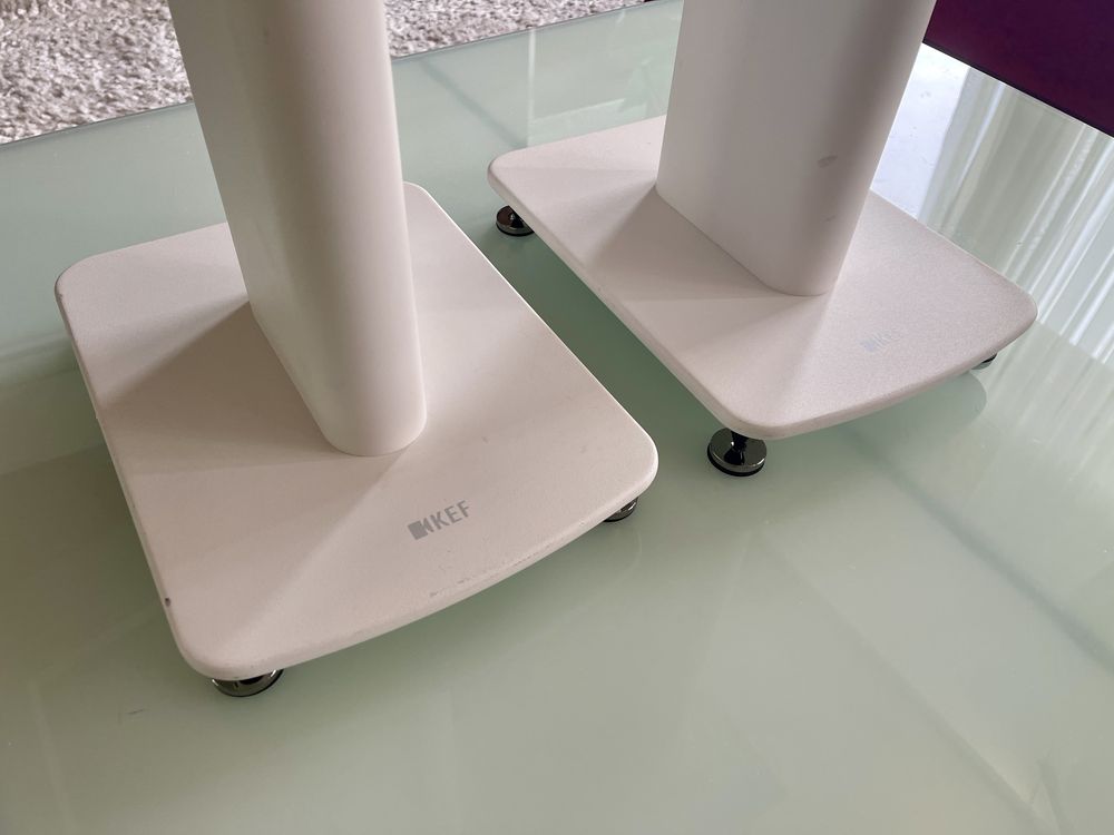 Boxe KEF R3 White Gloss plus standuri originale si grile