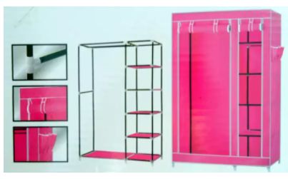 Sifonier textil dublu,umerase + 5 rafturi