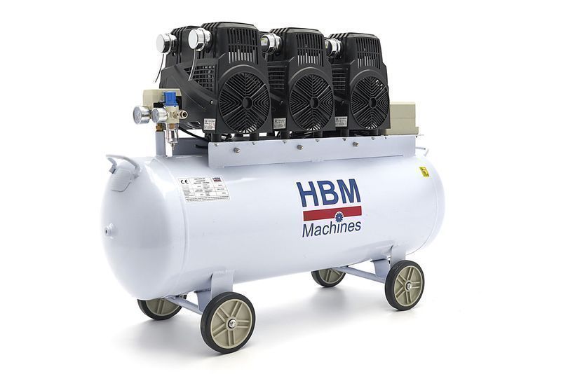 Безшумен компресор с нисък шум и без масло 150 л hbm