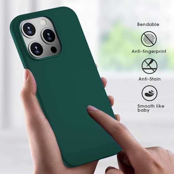 Husa iPhone 16 Pro, 16 Pro Max Luxury Elegance Microfibra Verde
