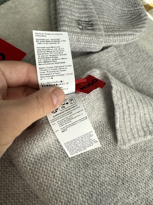 HUGO Red sarmi set fular si caciula dama gri one size noi originale