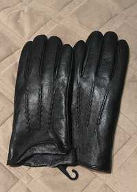 Новые перчатки кожаные черные