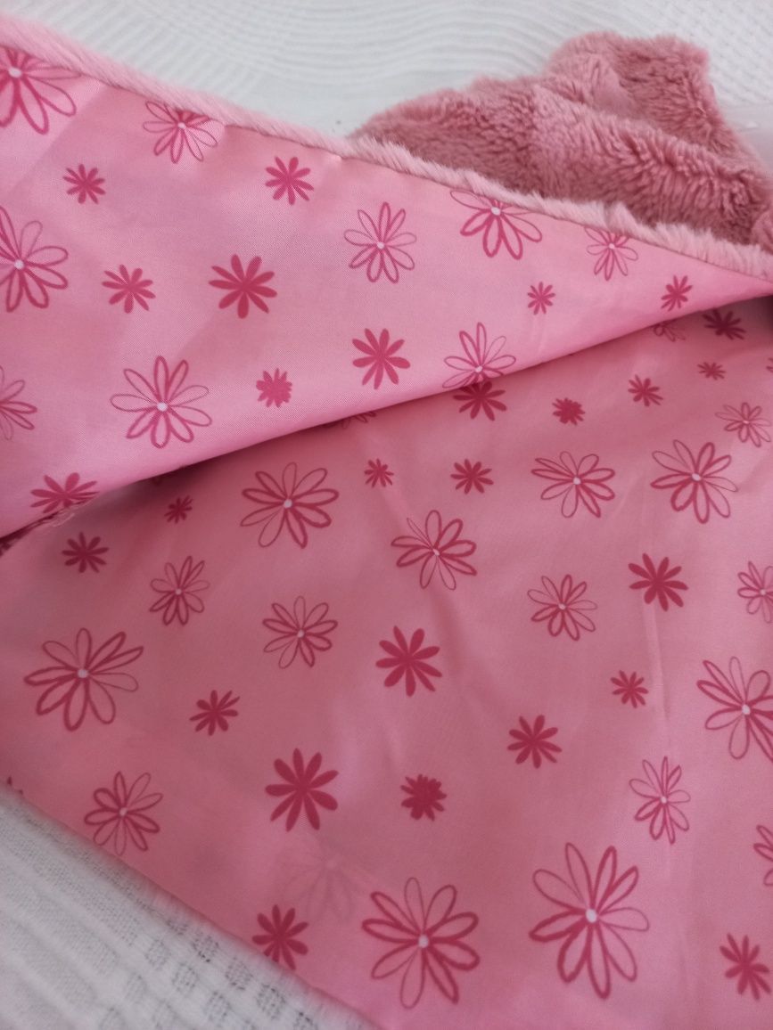 Детско пухено розово яке болеро елек жилетка размер 80