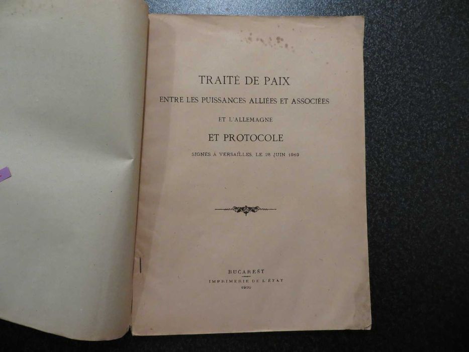 Tratat de pace intre puterile aliate si Germania  Versailles 1919