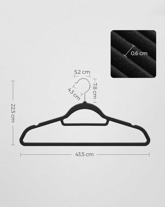 SONGMICS 25 UMERASE  anti-alunecare cu catifea 43,5cm,negre