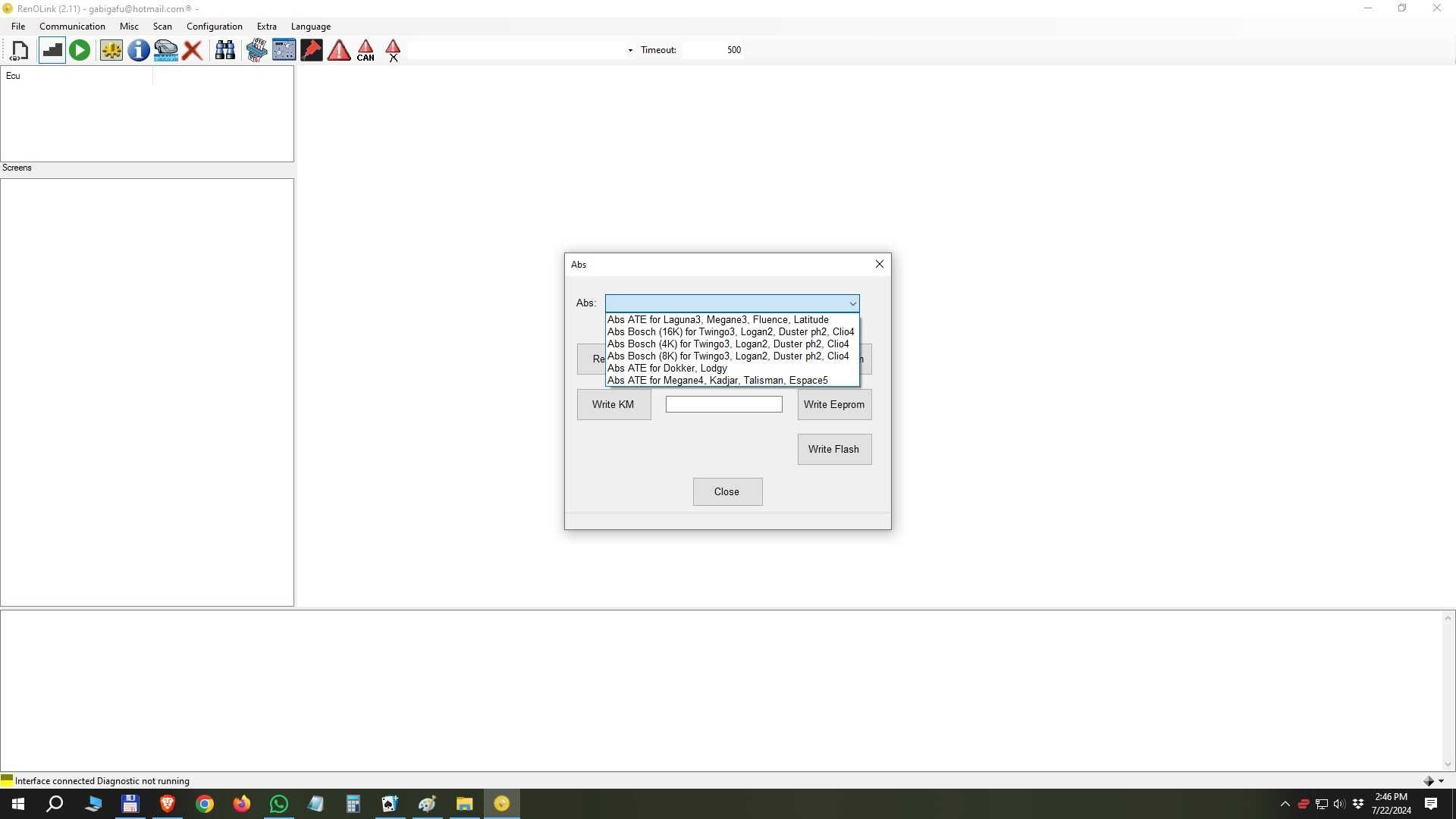 Interfata vLinker FS cu licenta Renolink v2.11 database 2024 + ddt4all