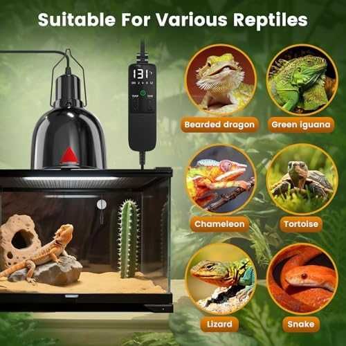 Терариум лампа E27 PID термостат цикли 2/4/8/12 ч алуминиев рефлектор