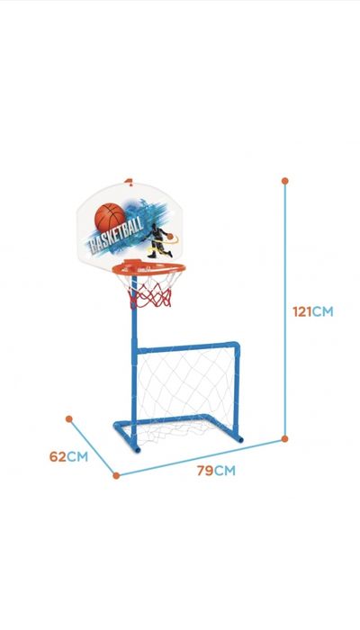 Set 2 in 1 Cos baschet/Poarta fotbal/Minge, Woopie, 79 x 62 x 121 cm
