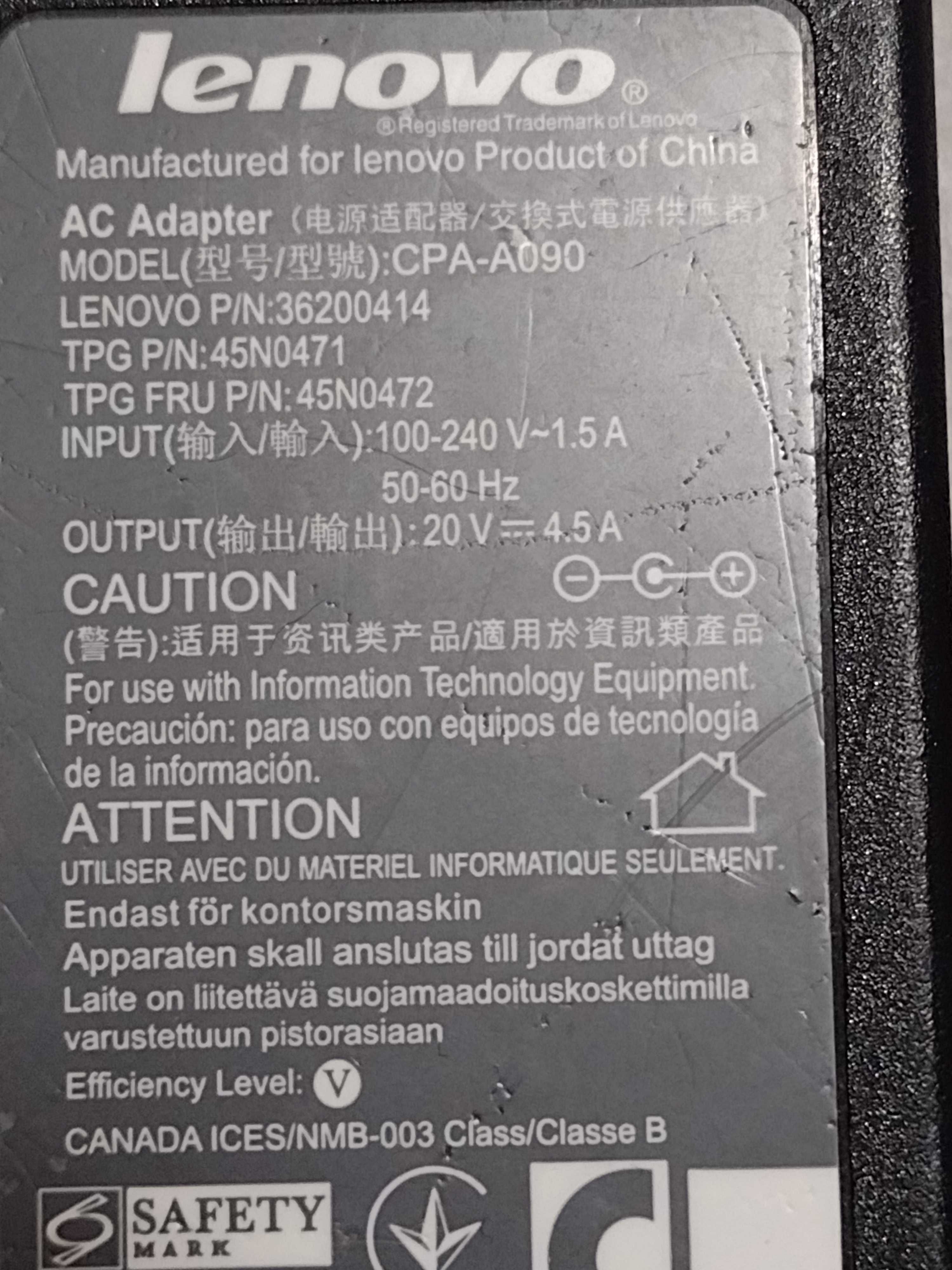 Incarcator Laptop Lenovo CPA-A090 20V 4.5A 90W