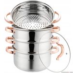 Set de 5 piese, oala pentru fiert cu abur, inox, diametru 22 cm,