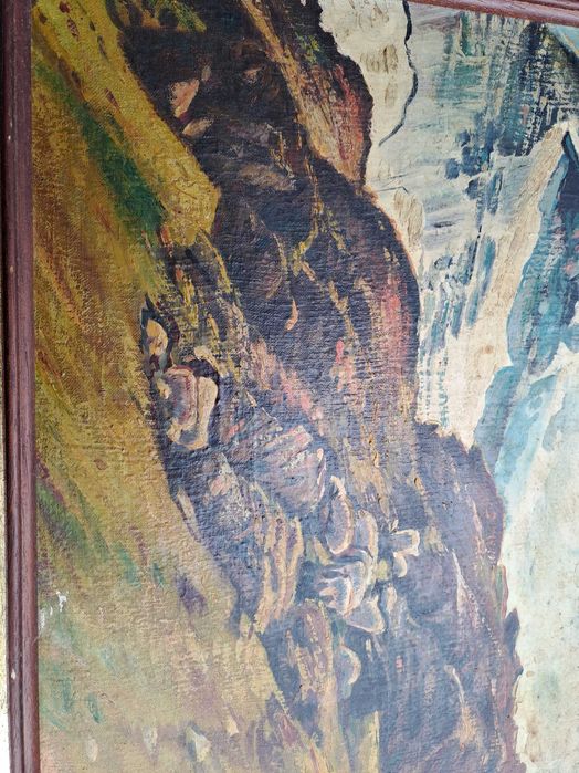 tablou pictura pe lemn 59/49 cm karl kolar 1947