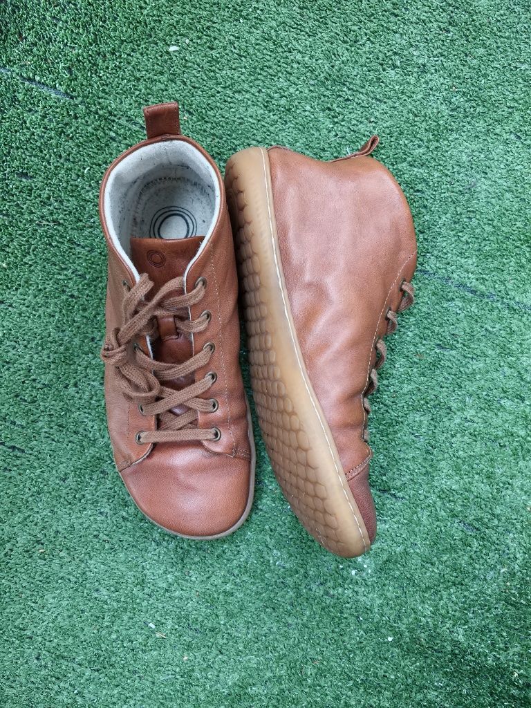 Кожени боси боти с вълна Mukishoes Raw Leather Brown