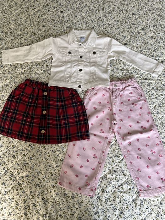 Детски дънки ZARA, карирана пола RESERVED и дънково яке PRIMIGI, №98