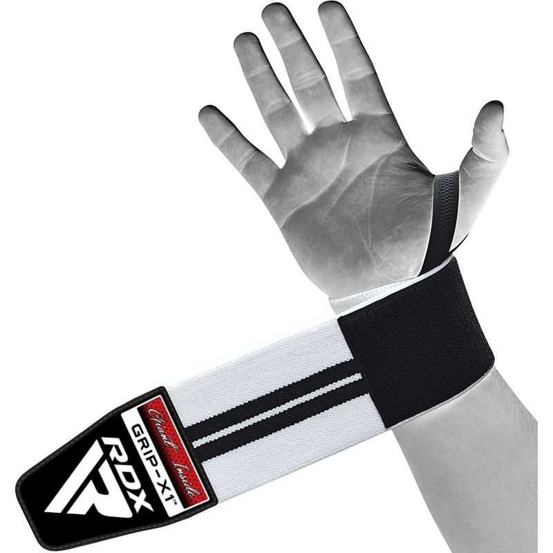 Накитници за Фитнес RDX Wrist Wraps White Black, Фитнес Аксесоар