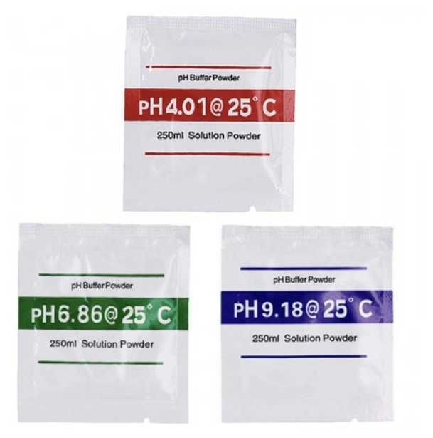 Калибровочный порошок для ph метра на 250мл 3шт-pH4.01, pH6.86, pH9.18