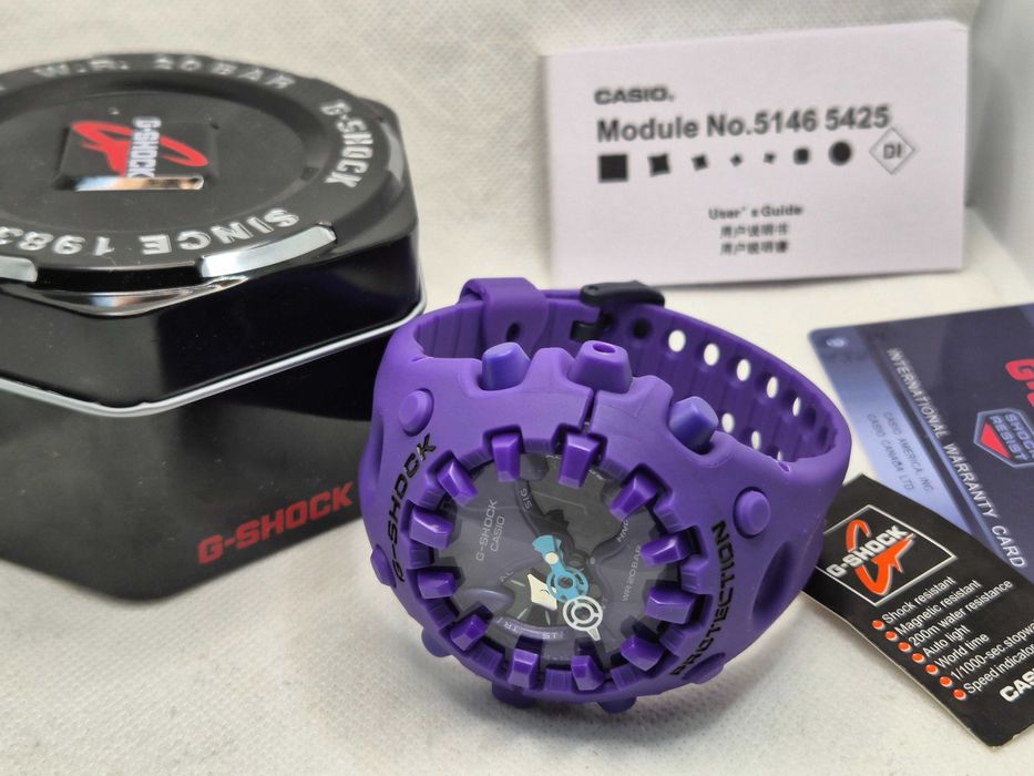 Ceas Sport Casio g shock GA-V01-2AER violet, Nou,Garantie 2 ani
