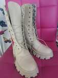 Botine bej piele ecologica
