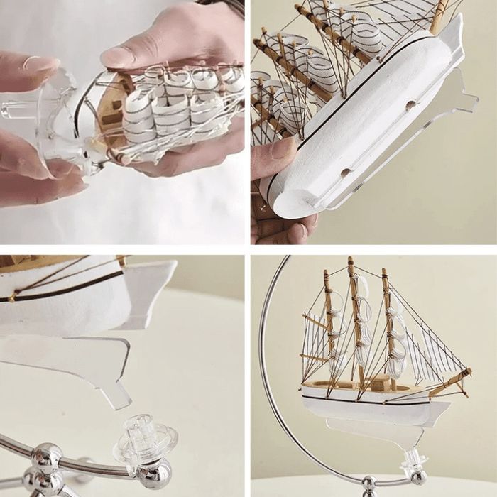 Глобус вращающийся с кораблём и подсветкой