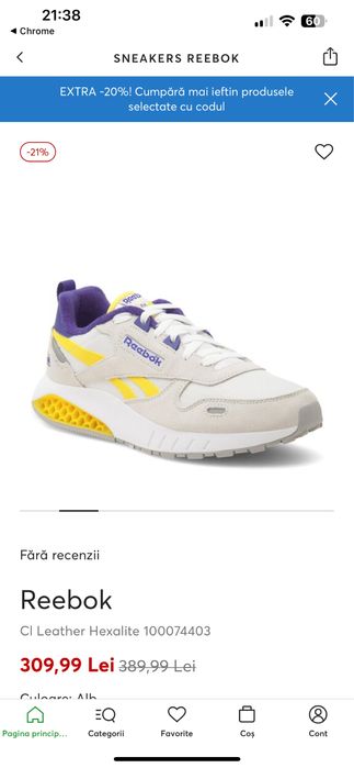 Sneakers Reebok Cl Leather Hexalite 100074403 Alb